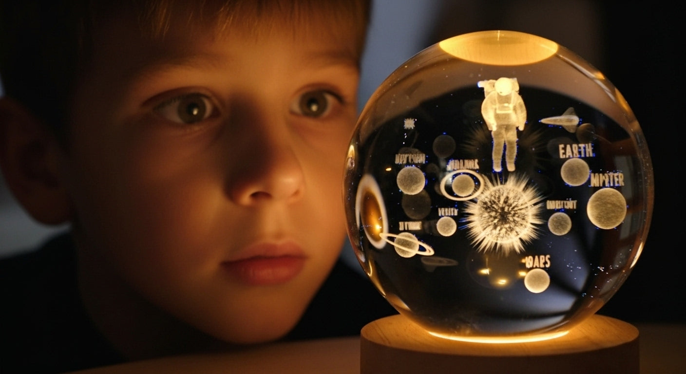 Esfera cristal 3D Lampara sistema solar