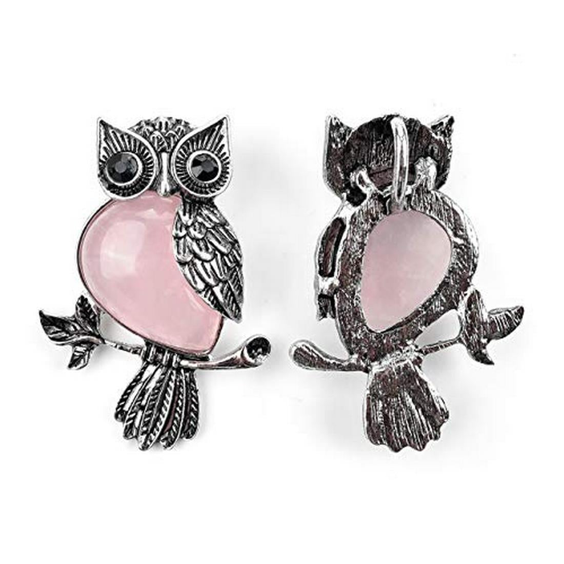 Collar Buho Cuarzo Piedra Rosa