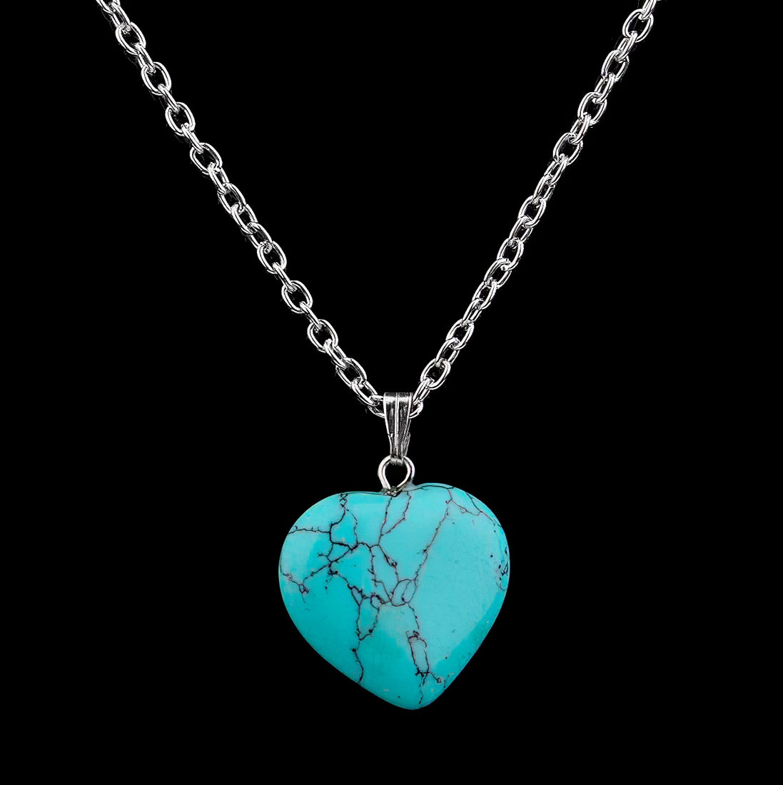 Collar Corazon Cuarzo Turquesa