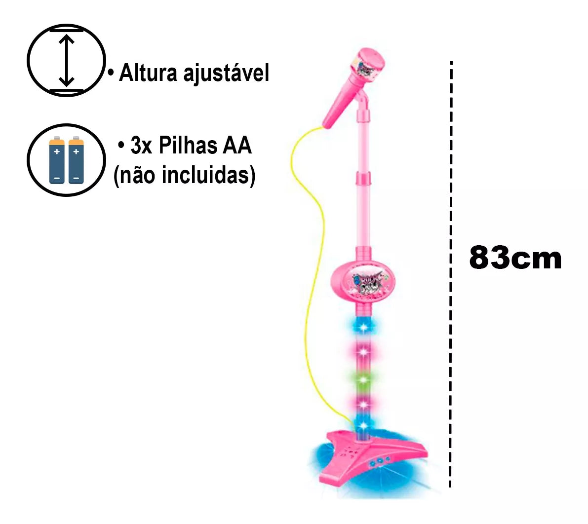 Juguete Microfono Karaoke Mp3 Con Luces