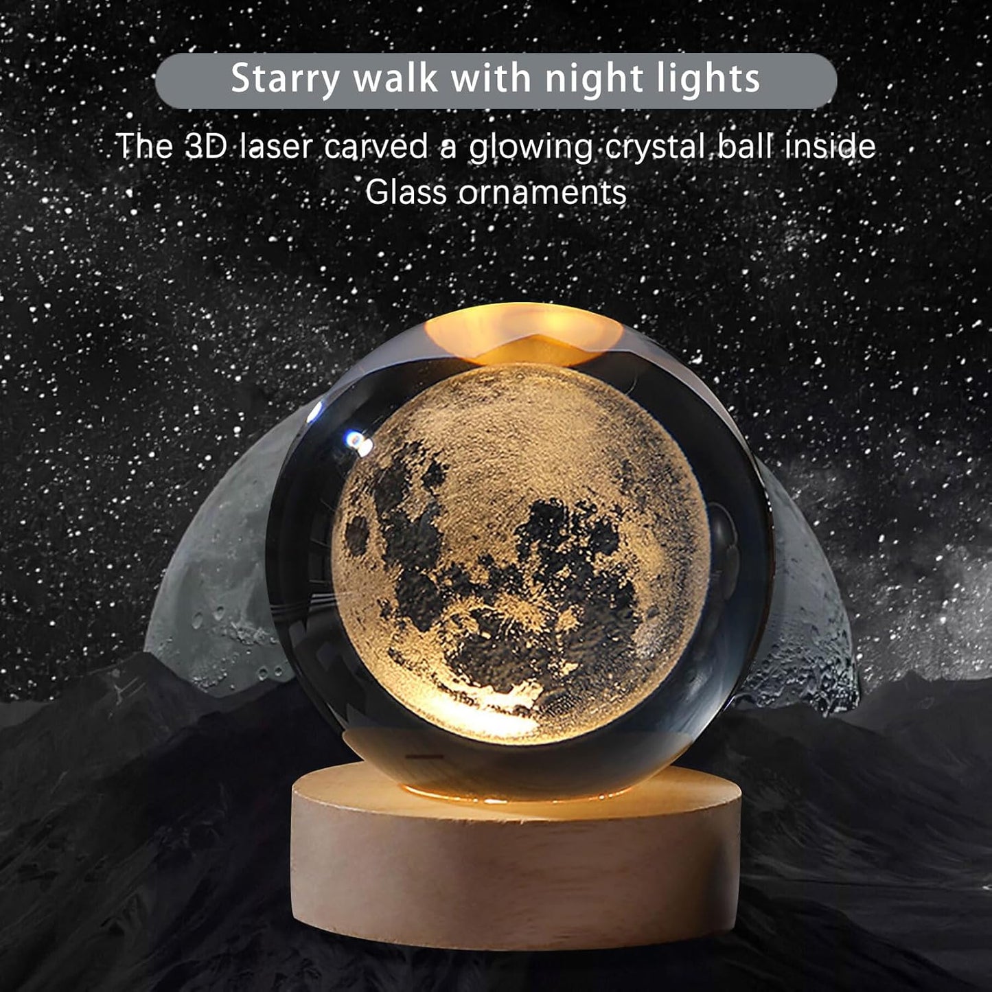 Esfera cristal 3D Lampara sistema solar