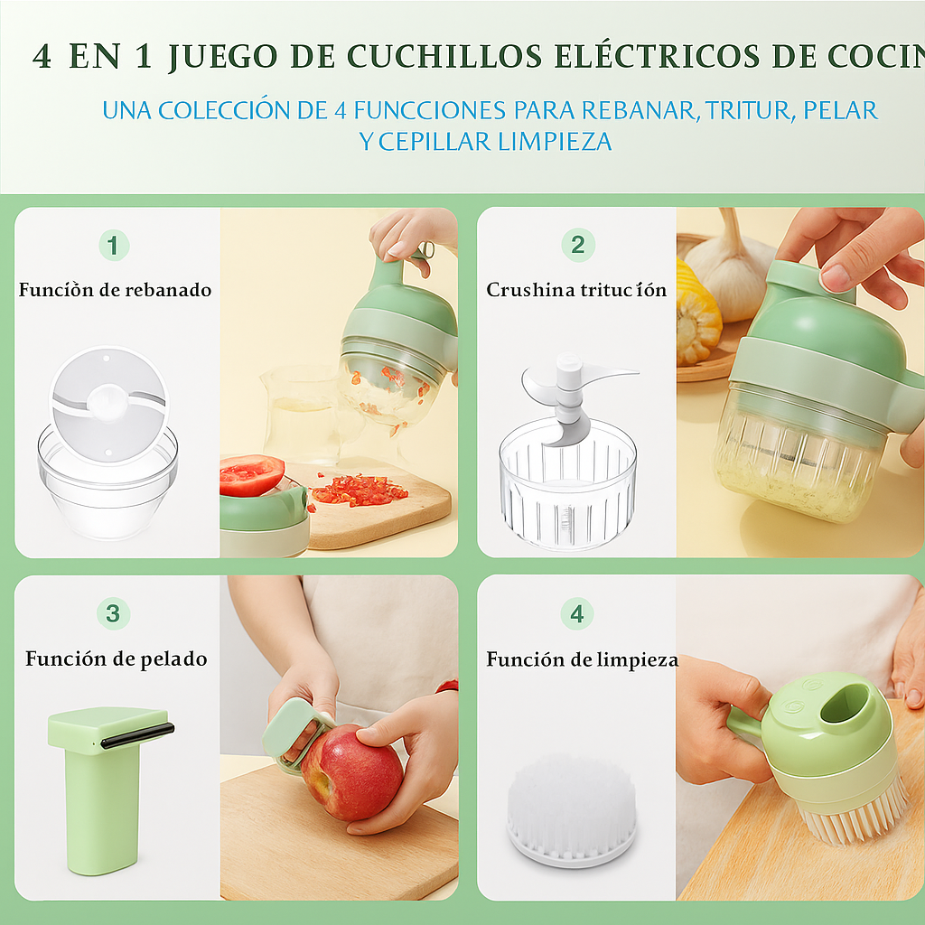 Batidor Y Picador Eléctrico De Verduras
