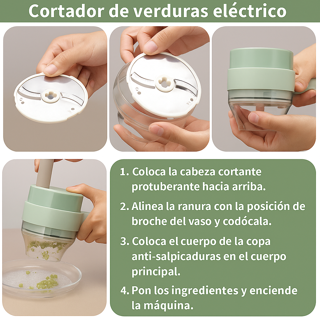 Batidor Y Picador Eléctrico De Verduras