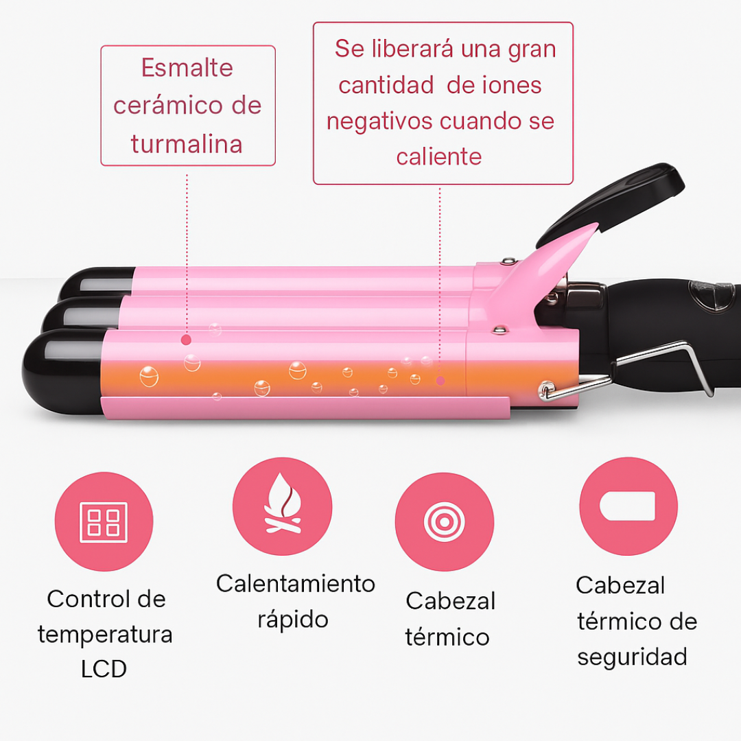 Pinza Rizadora-Ondas 3 Tubos