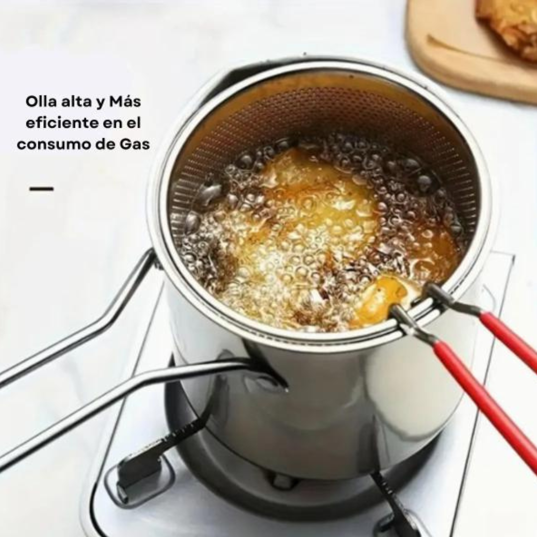 Olla Freidora De Acero Inoxidable+Cesta