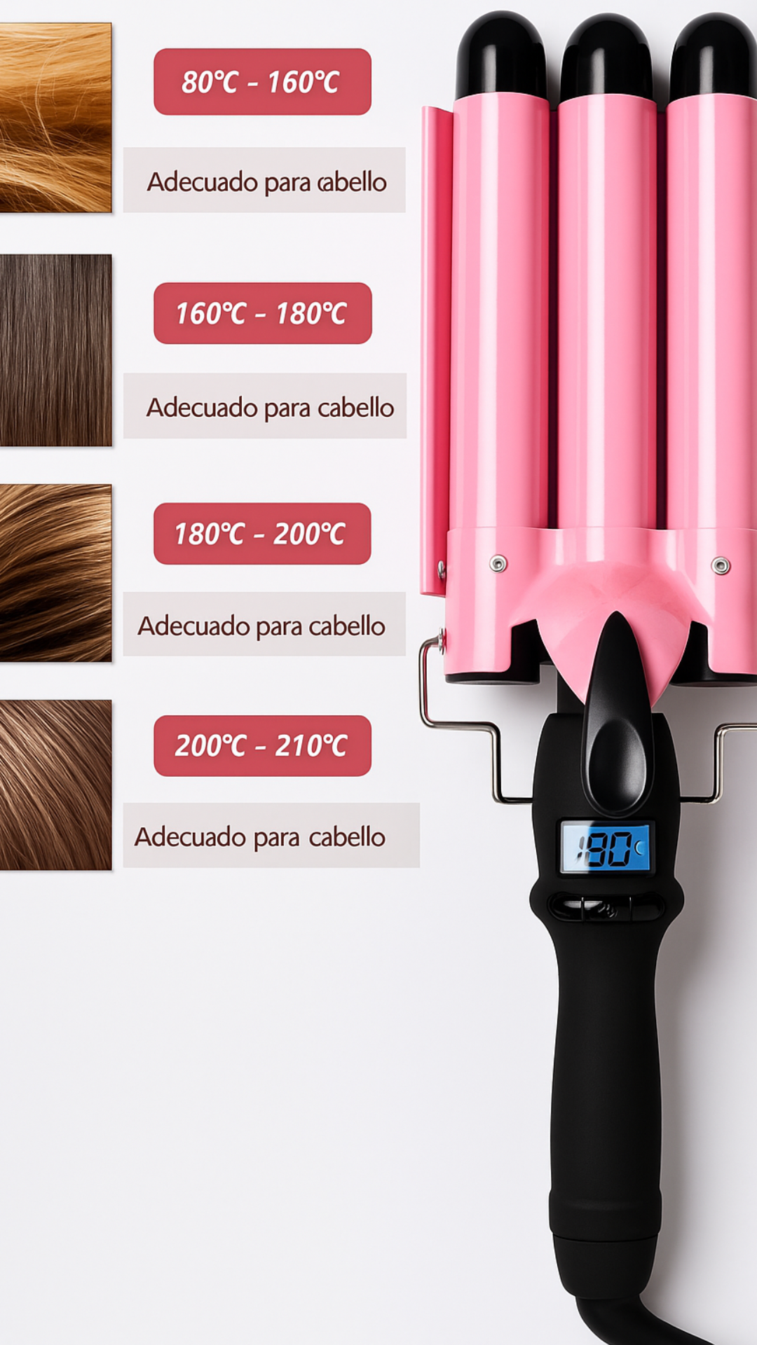 Pinza Rizadora-Ondas 3 Tubos