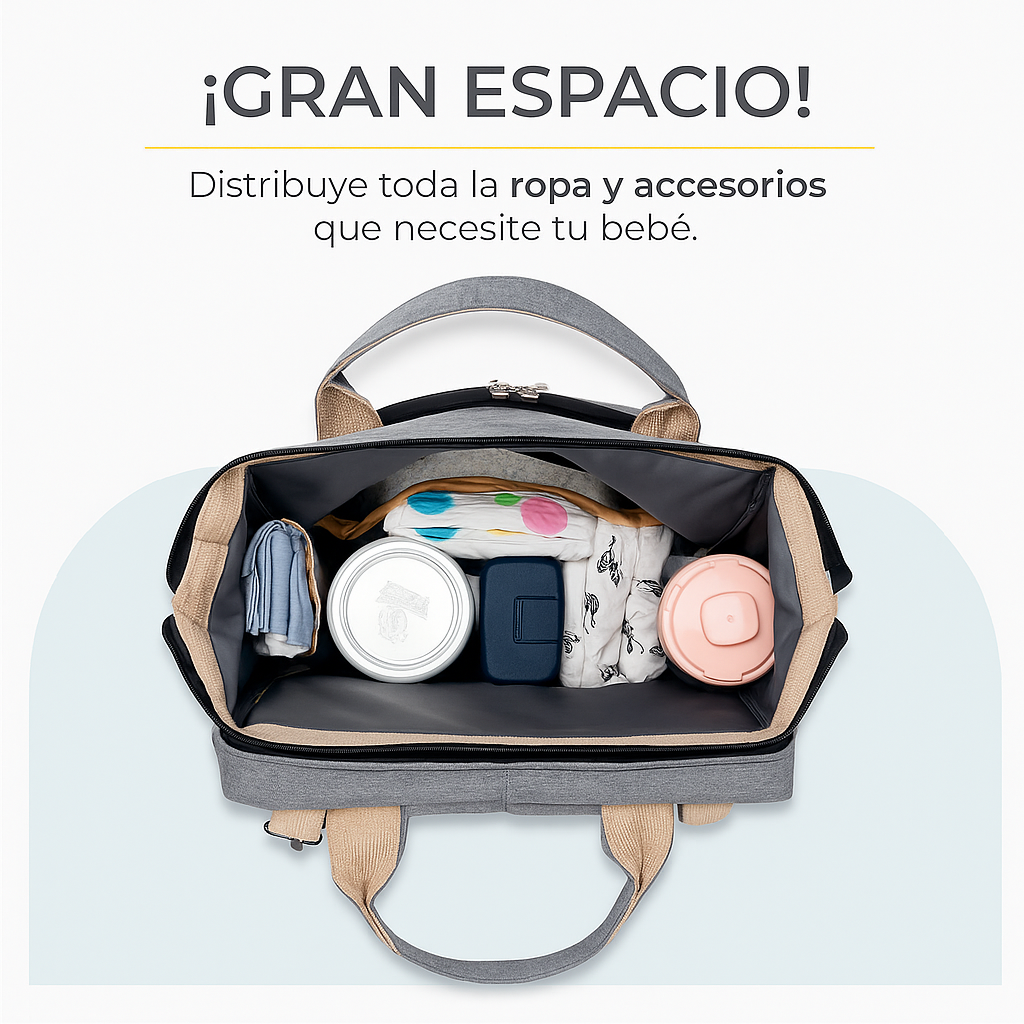Pañalera Multifuncional Cambiador Bebé