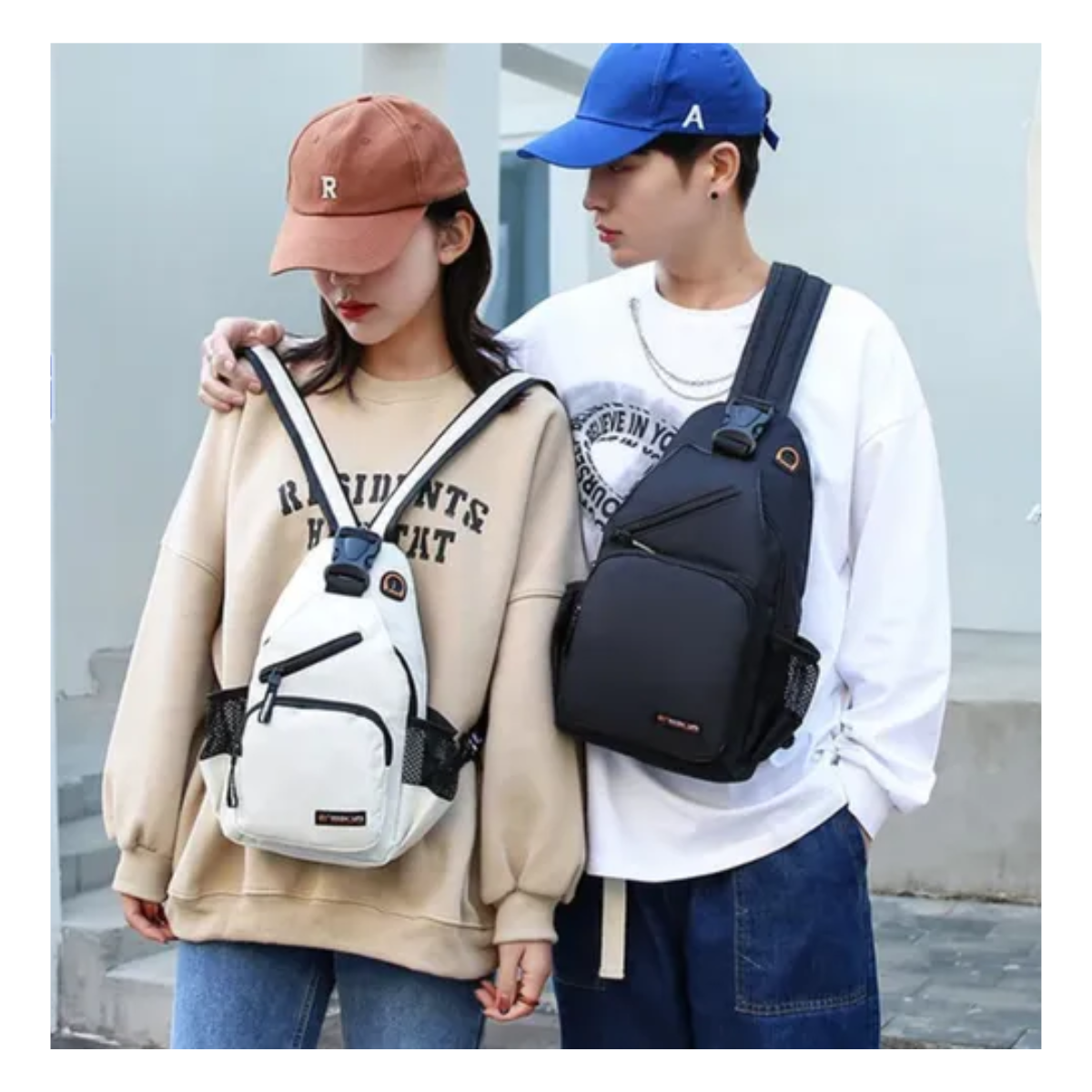Bolso unisex de correa y cierre