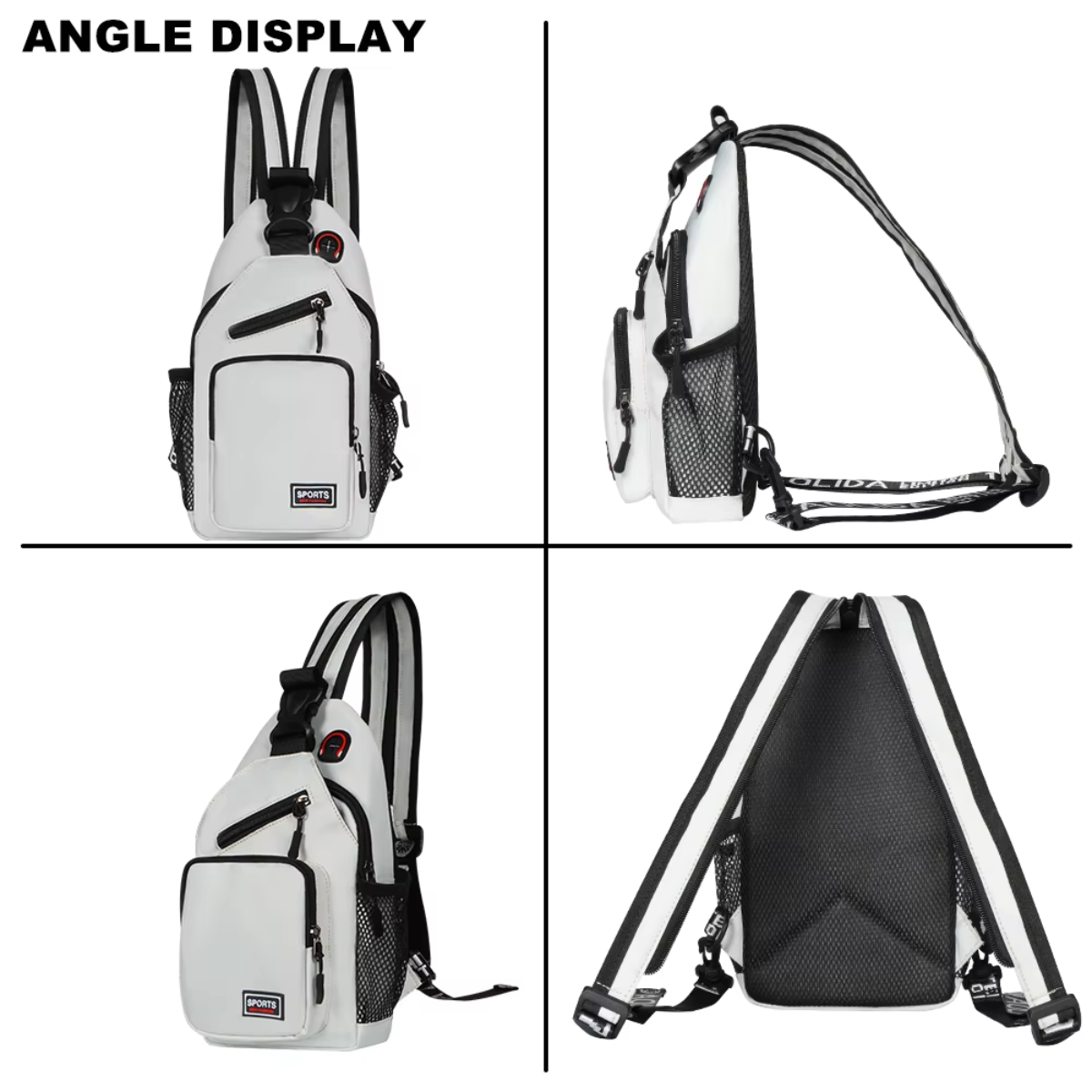 Bolso unisex de correa y cierre