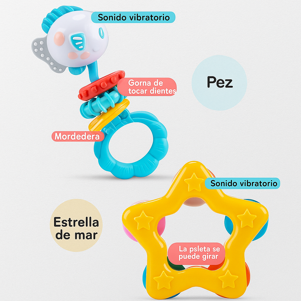 Kit De Mordedores Y Sonajeros x4