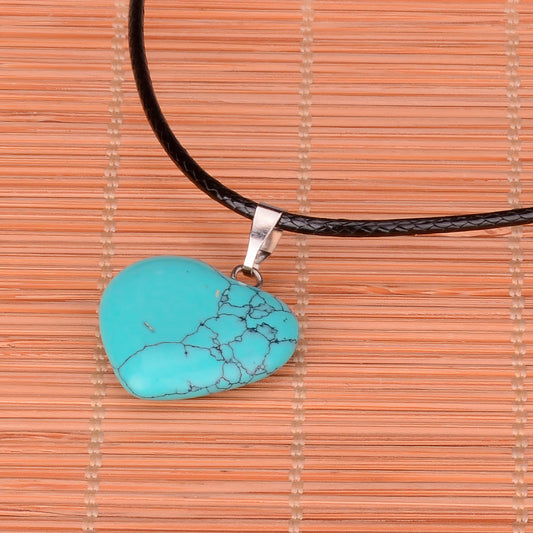 Collar Corazon Cuarzo Turquesa