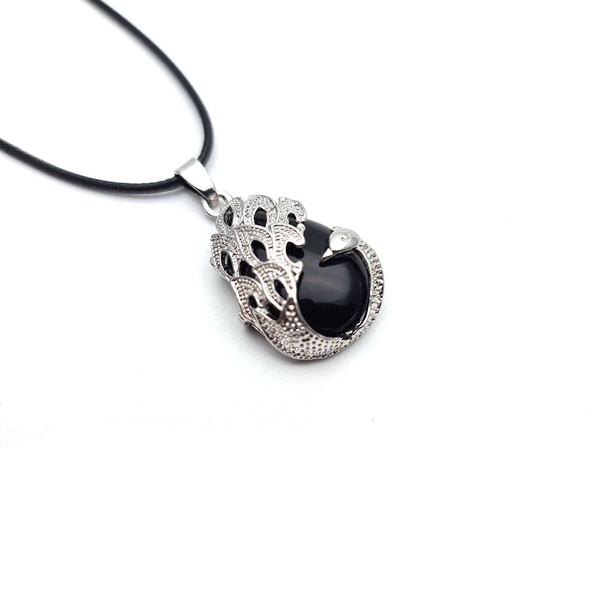 Collar Pavo Real Cuarzo Onix Estuche