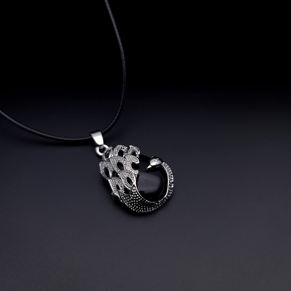 Collar Pavo Real Cuarzo Onix Estuche