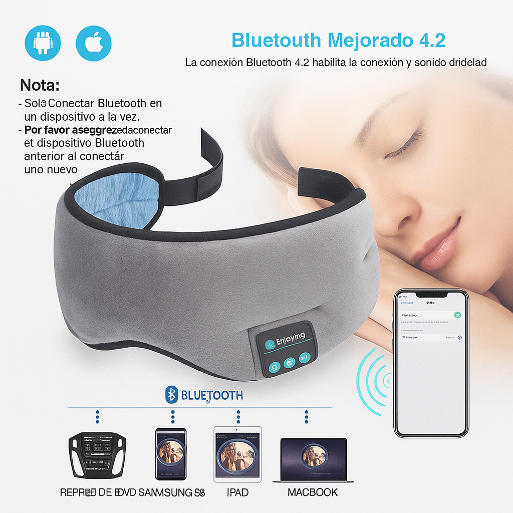Mascara Para Dormir Audífono Bluetooth