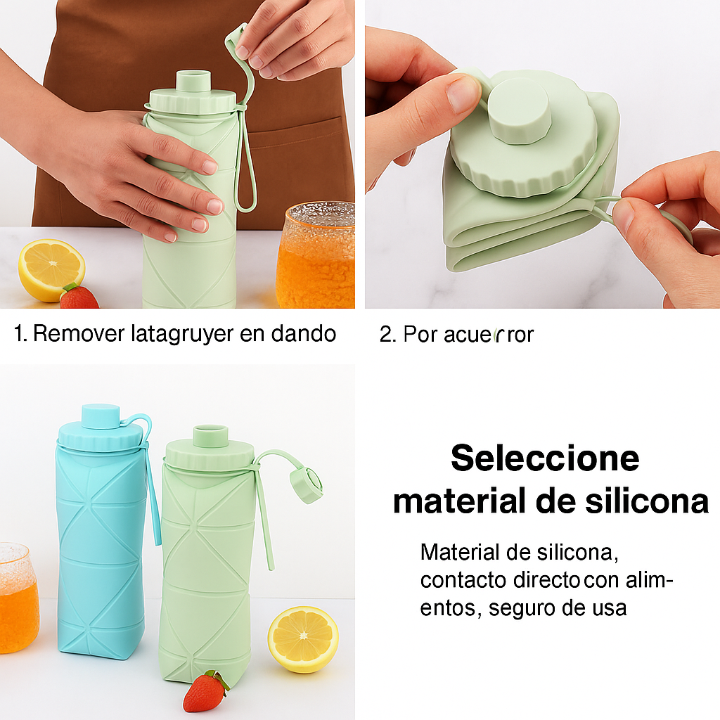 Botella De Agua Plegable 600ml