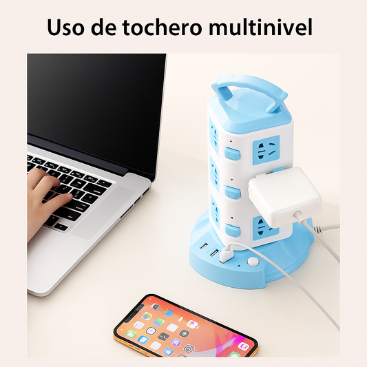 Multitoma Corriente Torre Vertical 3 Niv