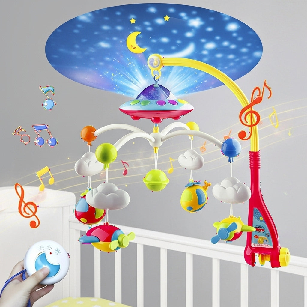 Móvil Musical Cuna Para Bebé Proyector